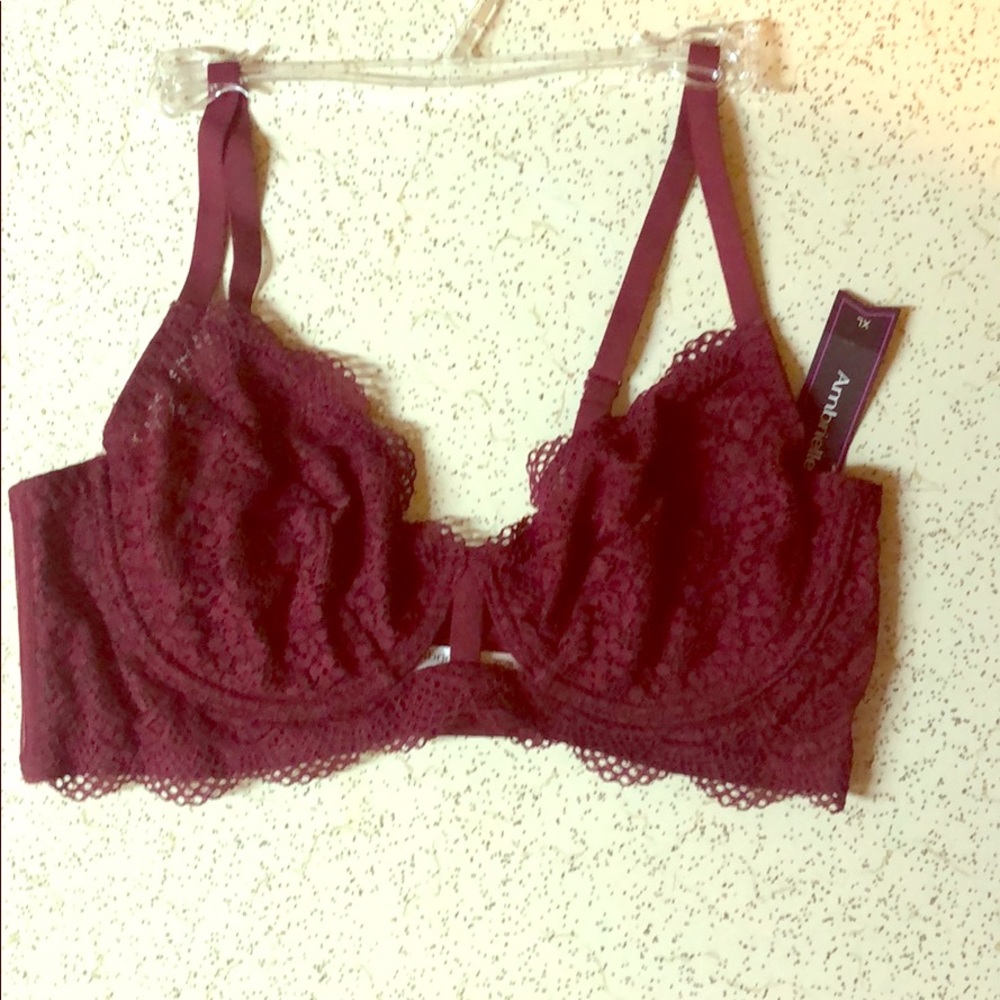 2 New Burgundy lace underwire bras